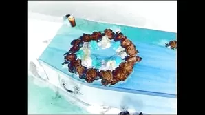 Brunette teen Aurora Hart bites her tongue during intense action