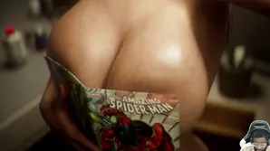 Cute girl in Mesh and Leather corset exposed passionately on the stairs