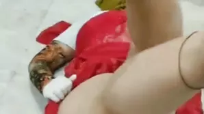 A super cute girl in panties is having fun on a special day