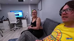 Chubby Spy Catches Thin Girl in Hot Steamy POV Action