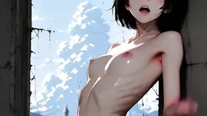 Sexy brunette actress in an intense and passionate encounter