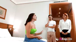 Girlfriends surprise their mate with an amazing sexy gift for a birthday