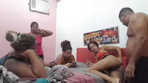 Ass and mouth sex with cute brunette in gym