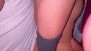 Cute babe with big tits takes shower