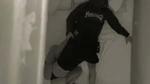 Cute cop fucks a suspect using her tits to gag and attract attention