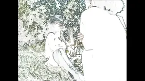 Horny bitch with cute face fucked androgenously by a young man