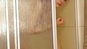 Beautiful Brunette games with her tongue and makes a stunning blowjob