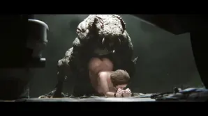 Hot woman puts on a sexy black underwear set