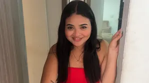 Guy and girl are having fun in the pool