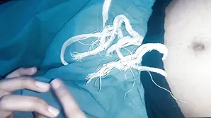 Naughty woman masturbating with her favorite toy until she cums