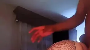 A black man penetrated the round ass of a woman