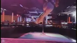 Brunette babe gets fucked hard on a cam show with a dick