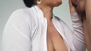 Lustful brunette with nice ass enjoys sex