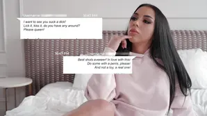 Part of a sexy brunette stripped on webcam