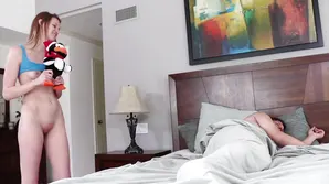 Girl with a nice ass rides the dick of a toy