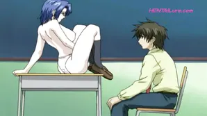 Version A cute girl does her makeup in front of the mirror before sex